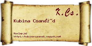 Kubina Csanád névjegykártya